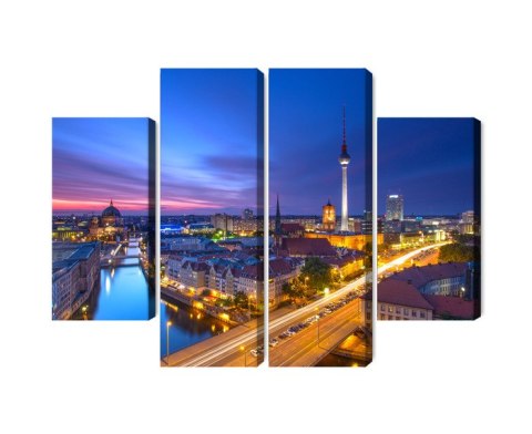 Obraz Wieloczęściowy Panorama Berlina O Zachodzie Słońca Obraz Wieloczęściowy Panorama Berlina O Zachodzie Słońca