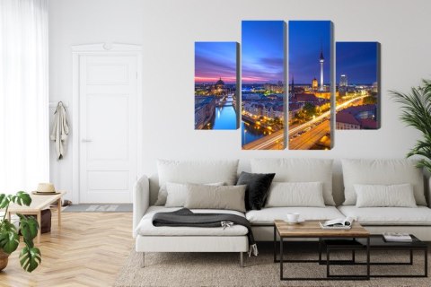 Obraz Wieloczęściowy Panorama Berlina O Zachodzie Słońca Obraz Wieloczęściowy Panorama Berlina O Zachodzie Słońca