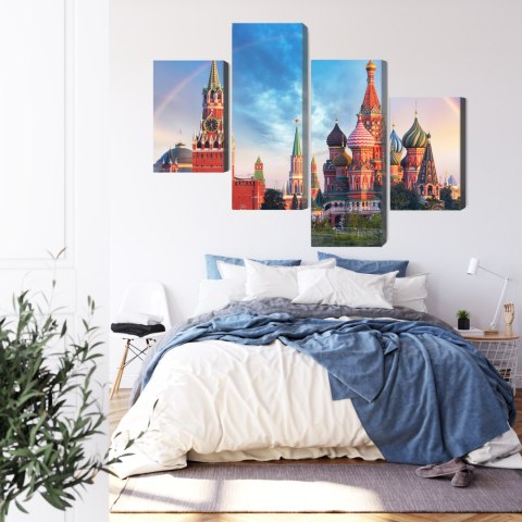 Obraz Wieloczęściowy Panorama Placu Czerwonego Z Kremlem I Soborem Wasyla Błogosławionego Obraz Wieloczęściowy Panorama Placu Czerwonego Z Kremlem I Soborem Wasyla Błogosławionego