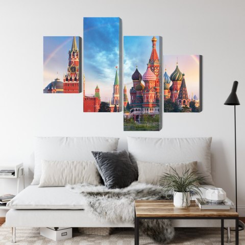 Obraz Wieloczęściowy Panorama Placu Czerwonego Z Kremlem I Soborem Wasyla Błogosławionego Obraz Wieloczęściowy Panorama Placu Czerwonego Z Kremlem I Soborem Wasyla Błogosławionego