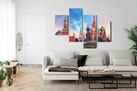 Obraz Wieloczęściowy Panorama Placu Czerwonego Z Kremlem I Soborem Wasyla Błogosławionego Obraz Wieloczęściowy Panorama Placu Czerwonego Z Kremlem I Soborem Wasyla Błogosławionego