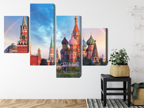Obraz Wieloczęściowy Panorama Placu Czerwonego Z Kremlem I Soborem Wasyla Błogosławionego Obraz Wieloczęściowy Panorama Placu Czerwonego Z Kremlem I Soborem Wasyla Błogosławionego