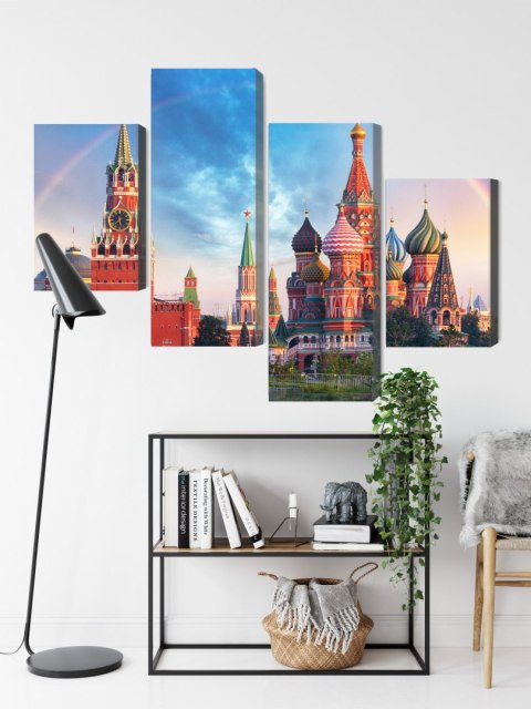 Obraz Wieloczęściowy Panorama Placu Czerwonego Z Kremlem I Soborem Wasyla Błogosławionego Obraz Wieloczęściowy Panorama Placu Czerwonego Z Kremlem I Soborem Wasyla Błogosławionego