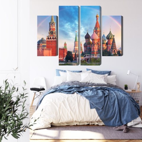 Obraz Wieloczęściowy Panorama Placu Czerwonego Z Kremlem I Soborem Wasyla Błogosławionego Obraz Wieloczęściowy Panorama Placu Czerwonego Z Kremlem I Soborem Wasyla Błogosławionego