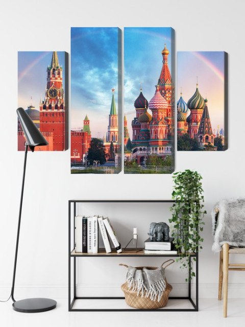 Obraz Wieloczęściowy Panorama Placu Czerwonego Z Kremlem I Soborem Wasyla Błogosławionego Obraz Wieloczęściowy Panorama Placu Czerwonego Z Kremlem I Soborem Wasyla Błogosławionego