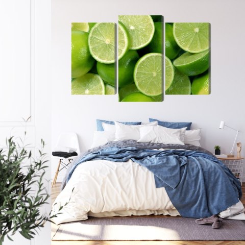 Obraz Wieloczęściowy Połówki Limonki Obraz Wieloczęściowy Połówki Limonki