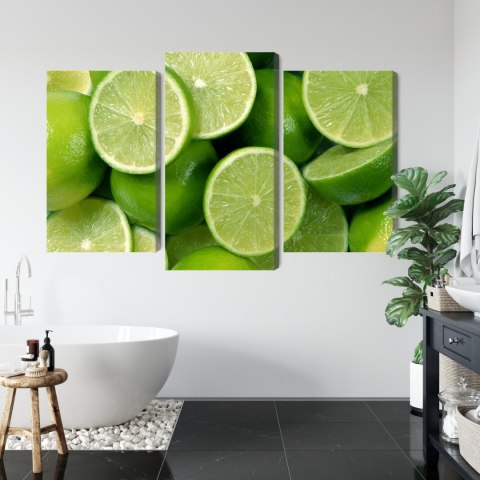 Obraz Wieloczęściowy Połówki Limonki Obraz Wieloczęściowy Połówki Limonki