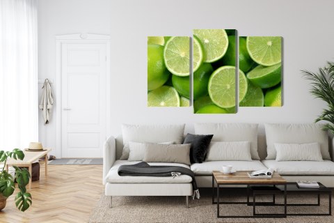 Obraz Wieloczęściowy Połówki Limonki Obraz Wieloczęściowy Połówki Limonki