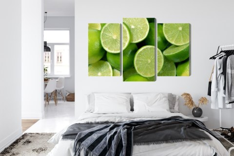 Obraz Wieloczęściowy Połówki Limonki Obraz Wieloczęściowy Połówki Limonki