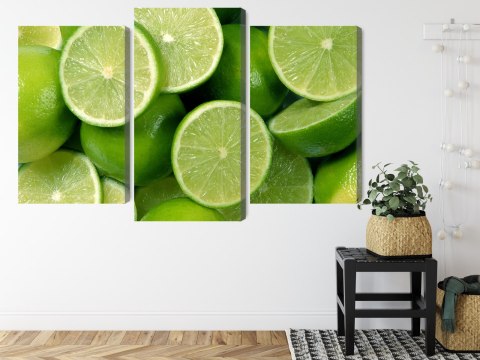 Obraz Wieloczęściowy Połówki Limonki Obraz Wieloczęściowy Połówki Limonki
