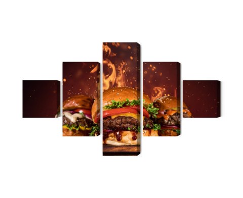 Obraz Wieloczęściowy Smaczne Hamburgery Obraz Wieloczęściowy Smaczne Hamburgery