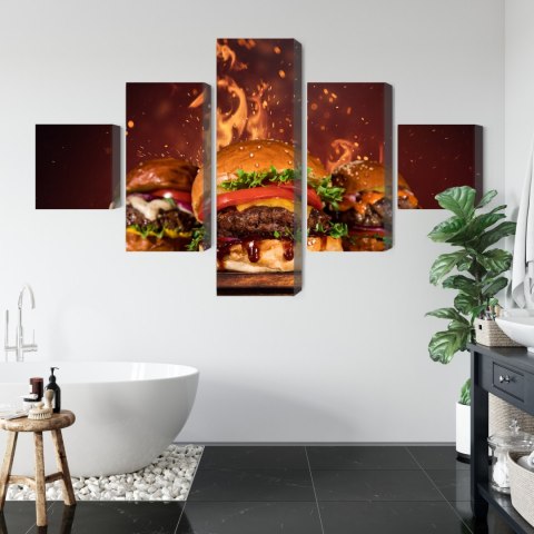Obraz Wieloczęściowy Smaczne Hamburgery Obraz Wieloczęściowy Smaczne Hamburgery
