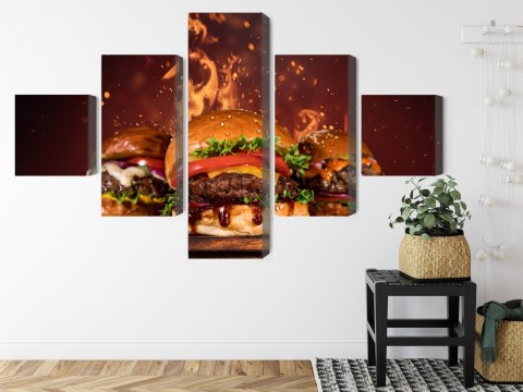 Obraz Wieloczęściowy Smaczne Hamburgery Obraz Wieloczęściowy Smaczne Hamburgery