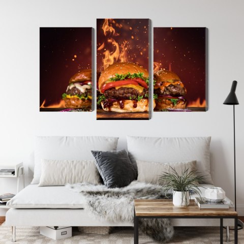 Obraz Wieloczęściowy Smaczne Hamburgery Obraz Wieloczęściowy Smaczne Hamburgery