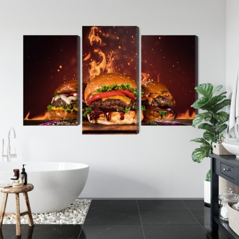 Obraz Wieloczęściowy Smaczne Hamburgery Obraz Wieloczęściowy Smaczne Hamburgery