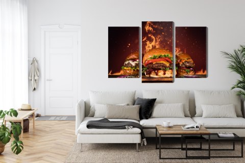 Obraz Wieloczęściowy Smaczne Hamburgery Obraz Wieloczęściowy Smaczne Hamburgery
