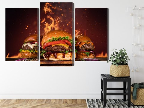 Obraz Wieloczęściowy Smaczne Hamburgery Obraz Wieloczęściowy Smaczne Hamburgery