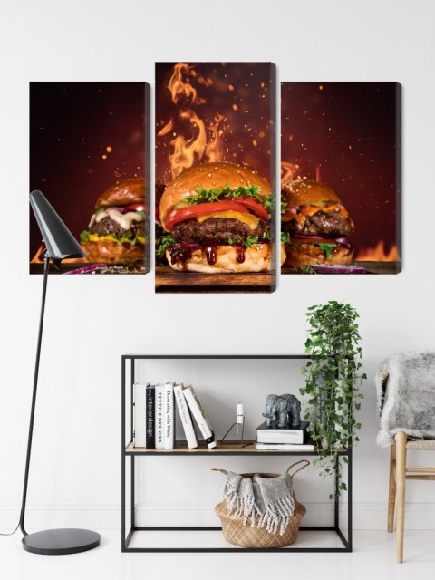 Obraz Wieloczęściowy Smaczne Hamburgery Obraz Wieloczęściowy Smaczne Hamburgery