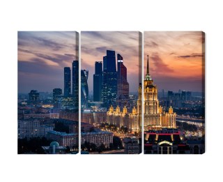 Obraz Wieloczęściowy Widok Z Lotu Ptaka Na Panoramę Moskwy