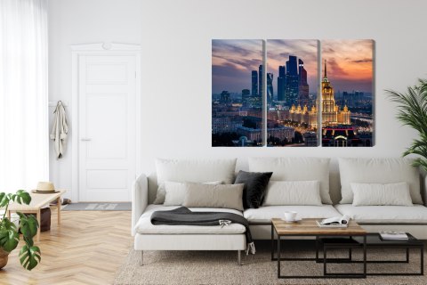 Obraz Wieloczęściowy Widok Z Lotu Ptaka Na Panoramę Moskwy Obraz Wieloczęściowy Widok Z Lotu Ptaka Na Panoramę Moskwy