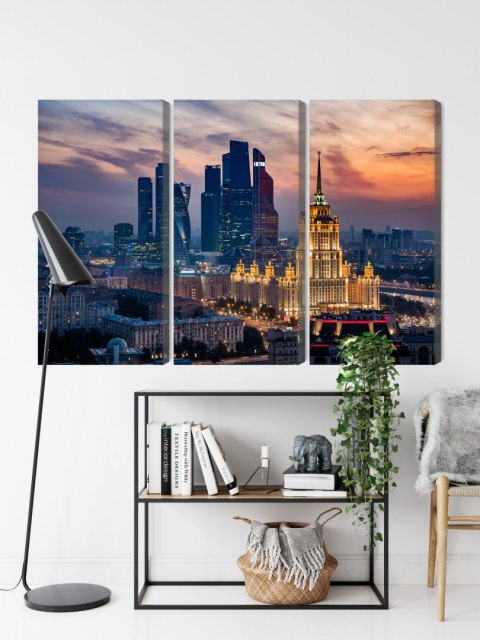 Obraz Wieloczęściowy Widok Z Lotu Ptaka Na Panoramę Moskwy Obraz Wieloczęściowy Widok Z Lotu Ptaka Na Panoramę Moskwy