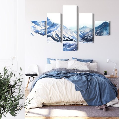 Obraz Wieloczęściowy Akwarela Górski Szczyt Obraz Wieloczęściowy Akwarela Górski Szczyt