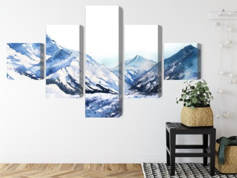 Obraz Wieloczęściowy Akwarela Górski Szczyt Obraz Wieloczęściowy Akwarela Górski Szczyt