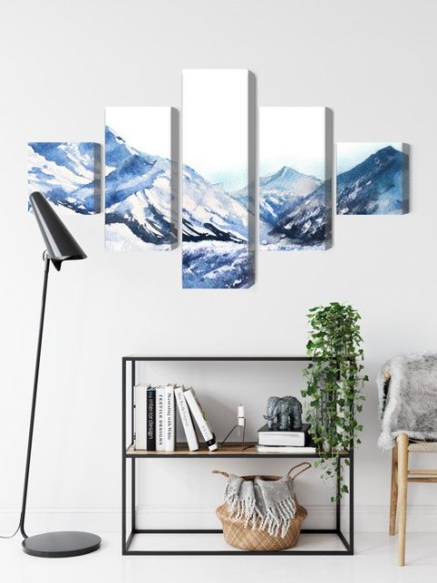 Obraz Wieloczęściowy Akwarela Górski Szczyt Obraz Wieloczęściowy Akwarela Górski Szczyt