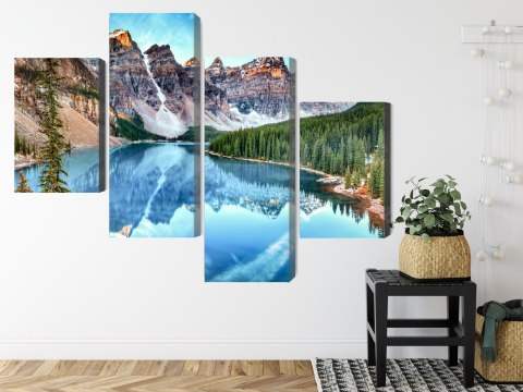 Obraz Wieloczęściowy Jezioro Moraine W Parku Narodowym Banff, Kanada Obraz Wieloczęściowy Jezioro Moraine W Parku Narodowym Banff, Kanada