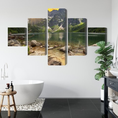 Obraz Wieloczęściowy Morskie Oko W Tatrach O Zachodzie Słońca 3D Obraz Wieloczęściowy Morskie Oko W Tatrach O Zachodzie Słońca 3D