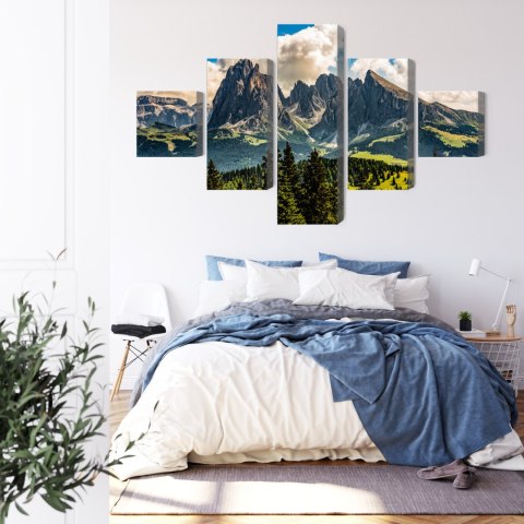 Obraz Wieloczęściowy Widok Włoskich Dolomitów 3D Obraz Wieloczęściowy Widok Włoskich Dolomitów 3D