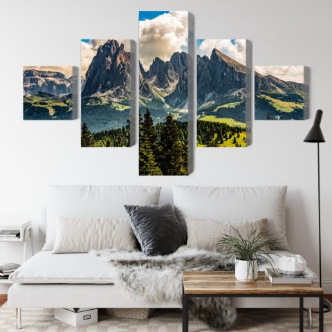 Obraz Wieloczęściowy Widok Włoskich Dolomitów 3D Obraz Wieloczęściowy Widok Włoskich Dolomitów 3D