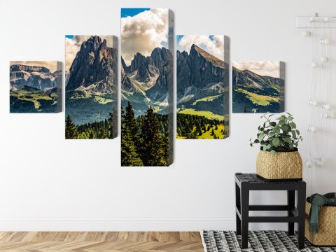 Obraz Wieloczęściowy Widok Włoskich Dolomitów 3D Obraz Wieloczęściowy Widok Włoskich Dolomitów 3D