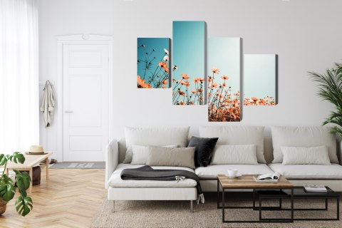 Obraz Wieloczęściowy Kwiaty Polne W Słońcu Obraz Wieloczęściowy Kwiaty Polne W Słońcu