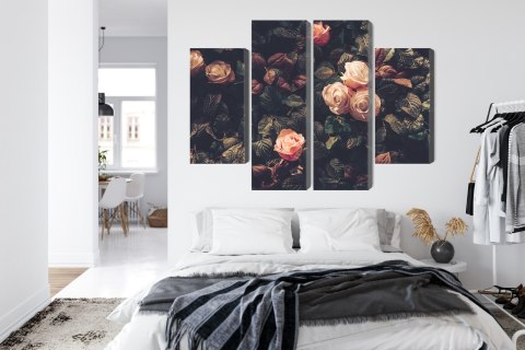 Obraz Wieloczęściowy Pastelowe Róże W Stylu Vintage