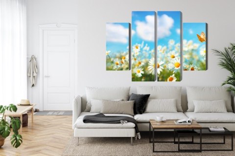 Obraz Wieloczęściowy Pole Stokrotki 3D Obraz Wieloczęściowy Pole Stokrotki 3D
