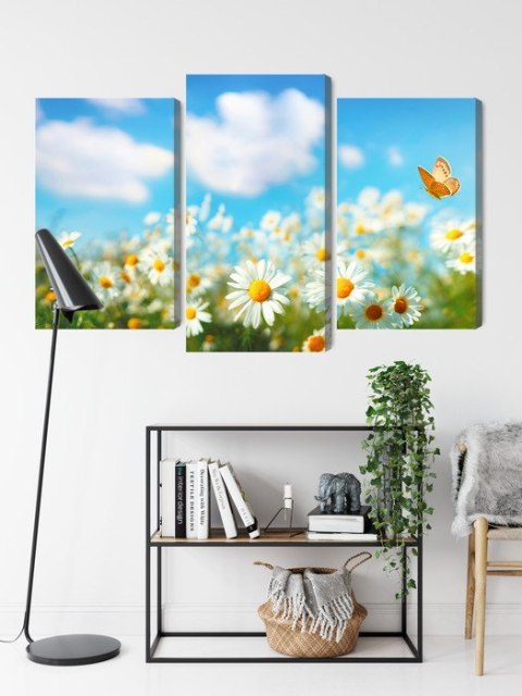 Obraz Wieloczęściowy Pole Stokrotki 3D Obraz Wieloczęściowy Pole Stokrotki 3D