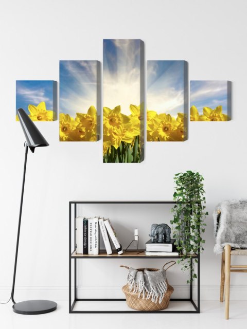 Obraz Wieloczęściowy Pole Żonkili 3D Obraz Wieloczęściowy Pole Żonkili 3D