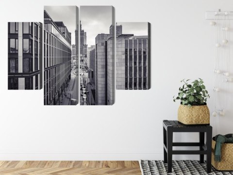 Obraz Wieloczęściowy Czarno-Biała Panorama Centrum Warszawy