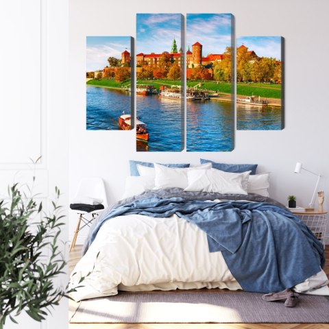 Obraz Wieloczęściowy Zamek Królewski Na Wawelu W Krakowie, Widok Panoramiczny Obraz Wieloczęściowy Zamek Królewski Na Wawelu W Krakowie, Widok Panoramiczny