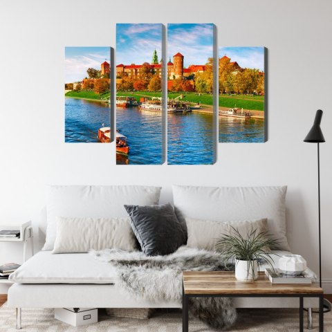 Obraz Wieloczęściowy Zamek Królewski Na Wawelu W Krakowie, Widok Panoramiczny Obraz Wieloczęściowy Zamek Królewski Na Wawelu W Krakowie, Widok Panoramiczny
