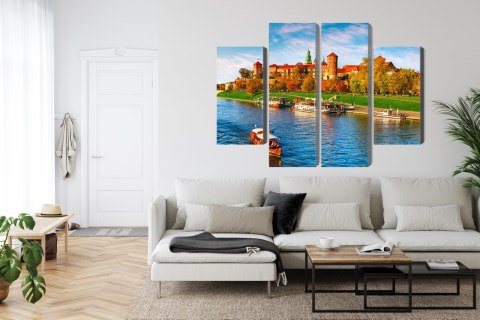 Obraz Wieloczęściowy Zamek Królewski Na Wawelu W Krakowie, Widok Panoramiczny Obraz Wieloczęściowy Zamek Królewski Na Wawelu W Krakowie, Widok Panoramiczny