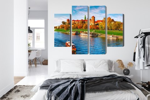 Obraz Wieloczęściowy Zamek Królewski Na Wawelu W Krakowie, Widok Panoramiczny Obraz Wieloczęściowy Zamek Królewski Na Wawelu W Krakowie, Widok Panoramiczny