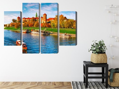 Obraz Wieloczęściowy Zamek Królewski Na Wawelu W Krakowie, Widok Panoramiczny Obraz Wieloczęściowy Zamek Królewski Na Wawelu W Krakowie, Widok Panoramiczny