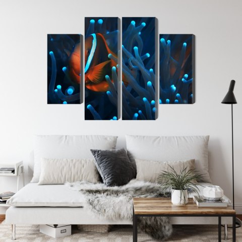 Obraz Wieloczęściowy Błazenek W Anemonie 3D Obraz Wieloczęściowy Błazenek W Anemonie 3D