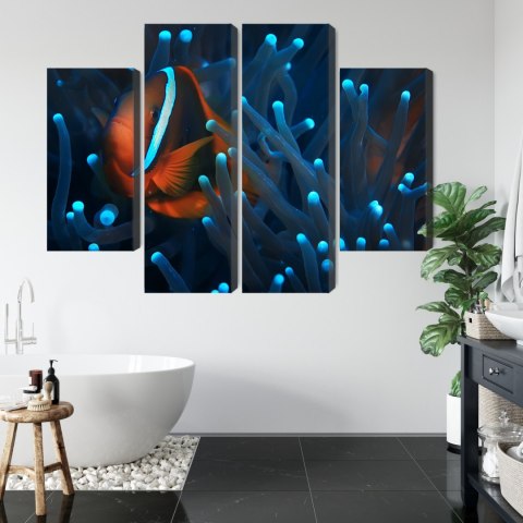 Obraz Wieloczęściowy Błazenek W Anemonie 3D Obraz Wieloczęściowy Błazenek W Anemonie 3D