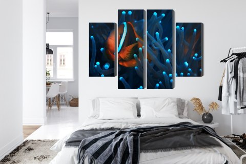 Obraz Wieloczęściowy Błazenek W Anemonie 3D Obraz Wieloczęściowy Błazenek W Anemonie 3D