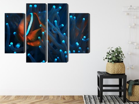 Obraz Wieloczęściowy Błazenek W Anemonie 3D Obraz Wieloczęściowy Błazenek W Anemonie 3D