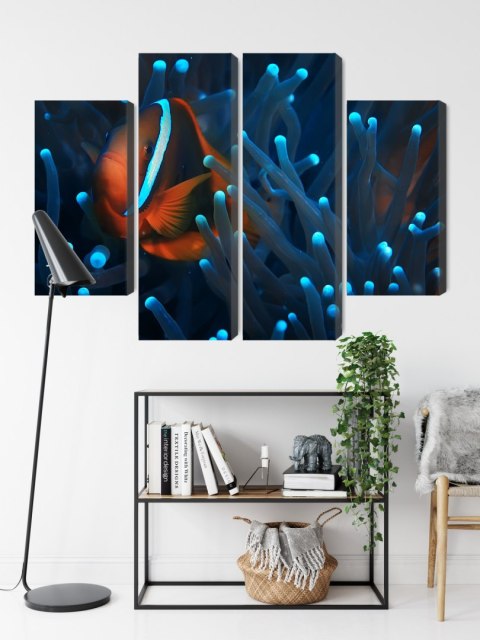 Obraz Wieloczęściowy Błazenek W Anemonie 3D Obraz Wieloczęściowy Błazenek W Anemonie 3D