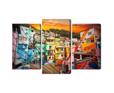 Obraz Wieloczęściowy Centrum Rio De Janeiro I Kolorowa Fawela Obraz Wieloczęściowy Centrum Rio De Janeiro I Kolorowa Fawela